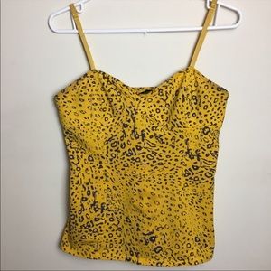 Talula Aritzia Size L Bustier Yellow Blue Tank Top